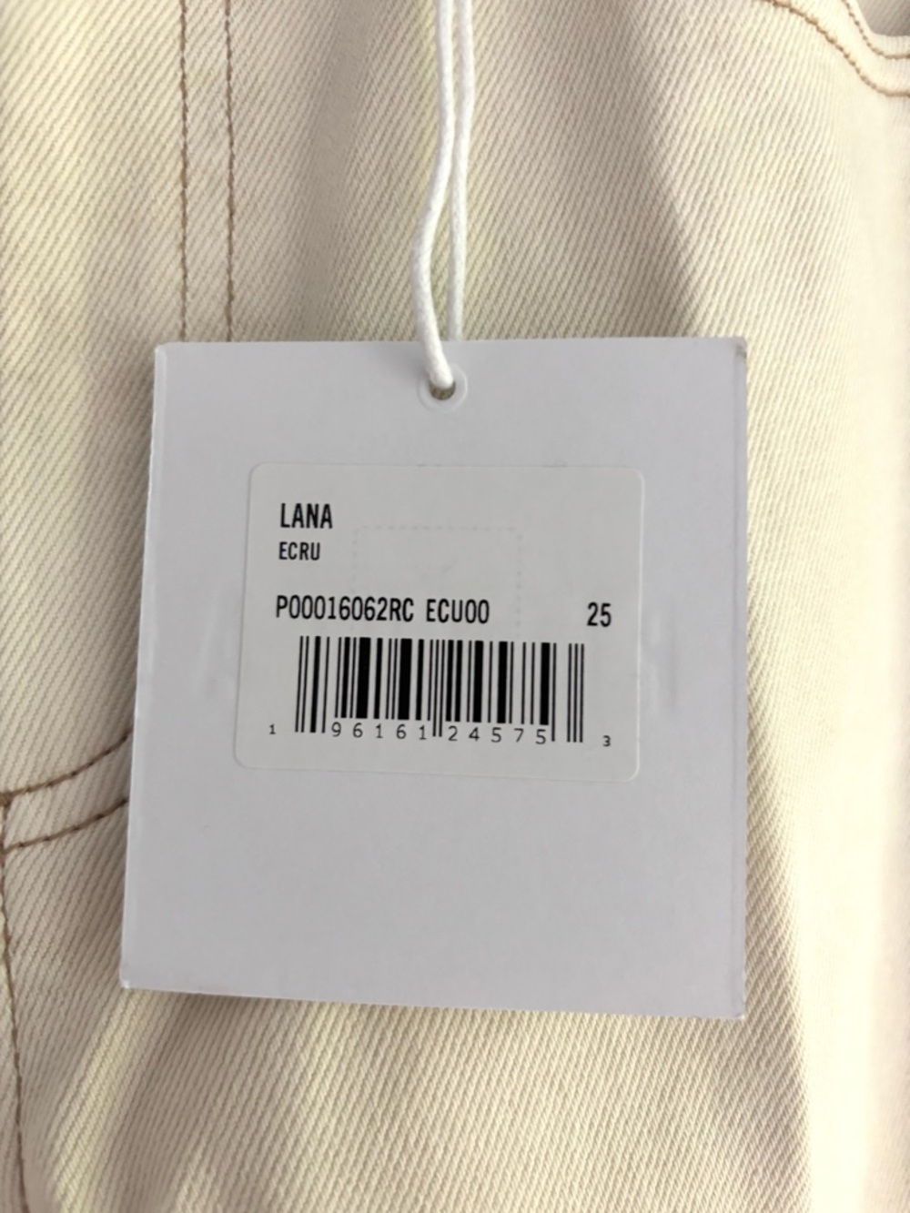 NWT Pistola  Cream Wide-Leg High-Rise Jeans - Picture 6 of 6